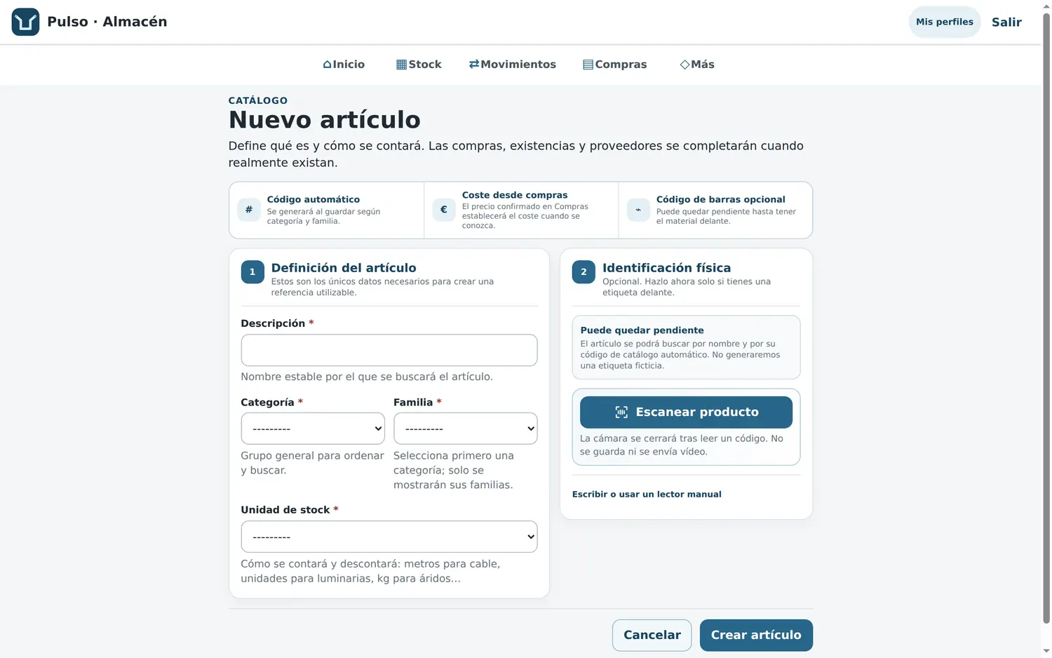 Nuevo artículo