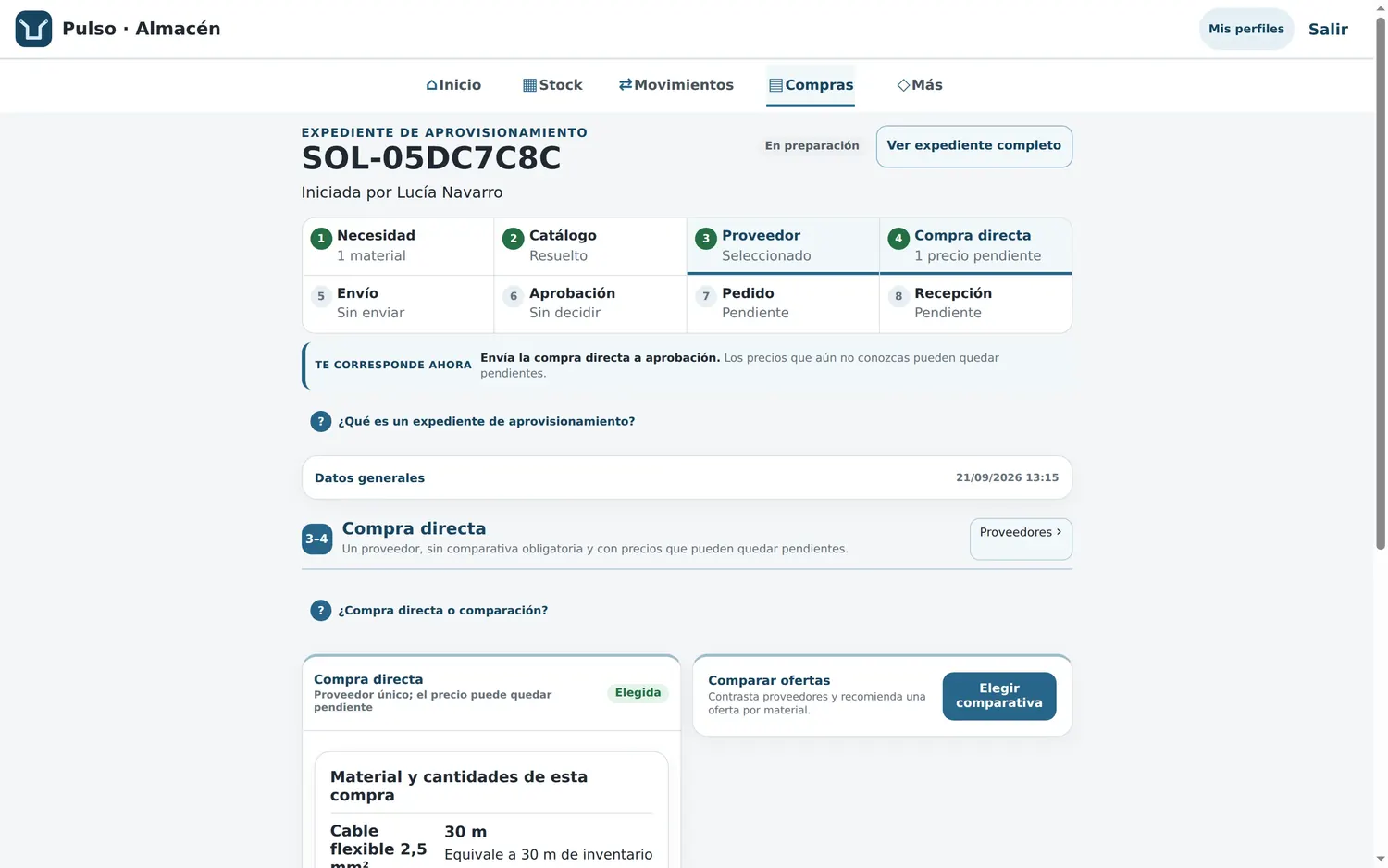 Expediente de una solicitud
