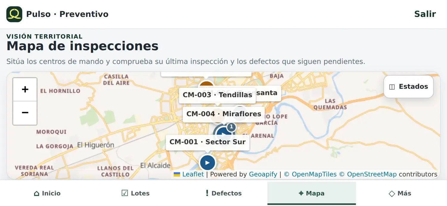 Mapa de Preventivo en horizontal