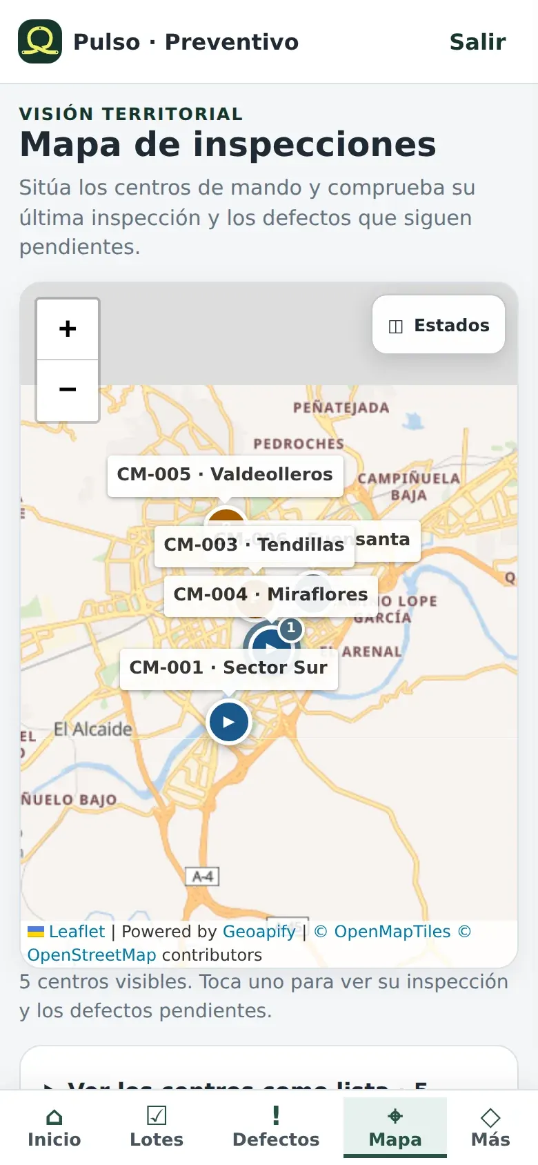Mapa de Preventivo en vertical
